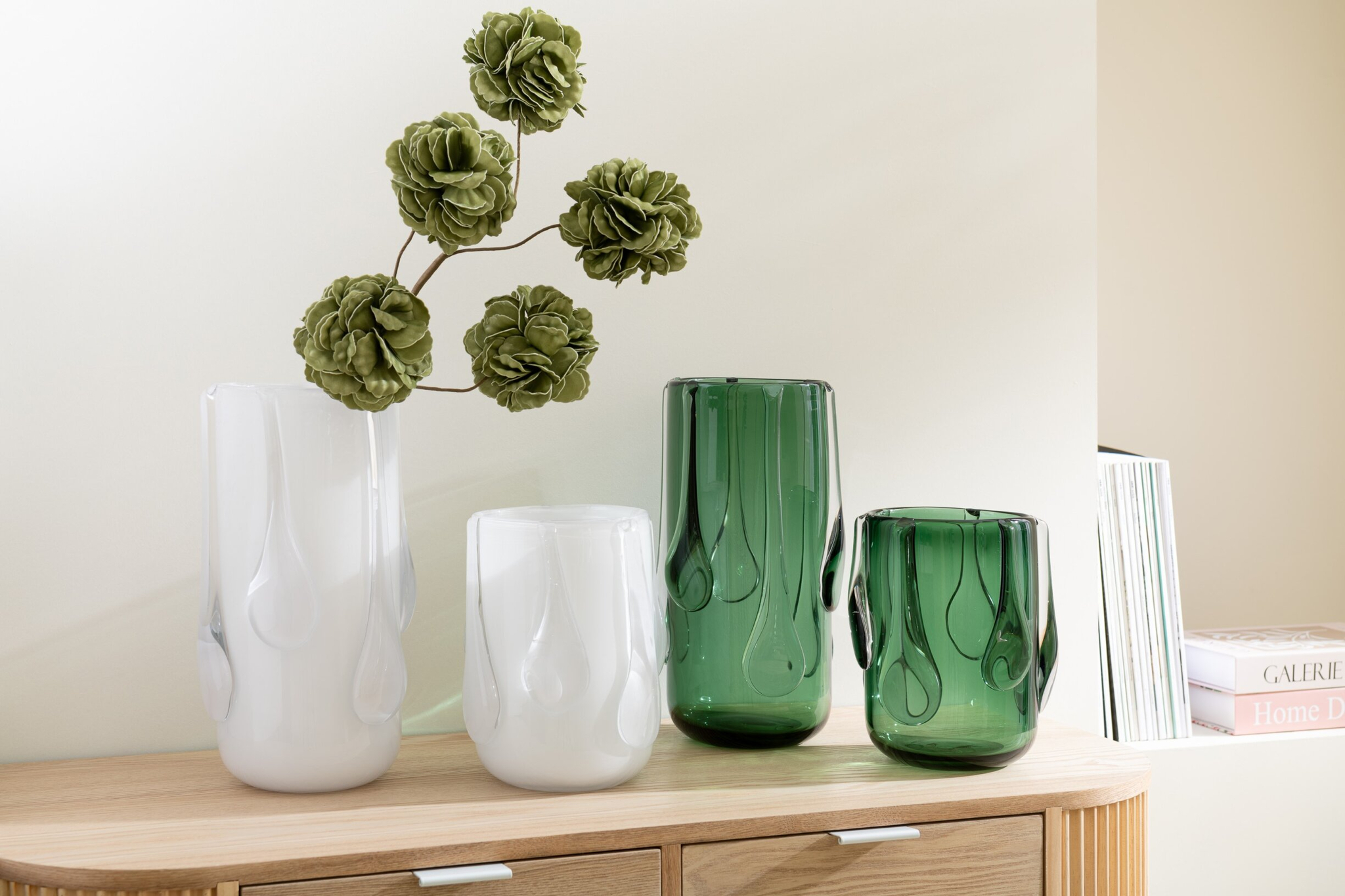 Vaas Beesil Glas Groen H22 cm