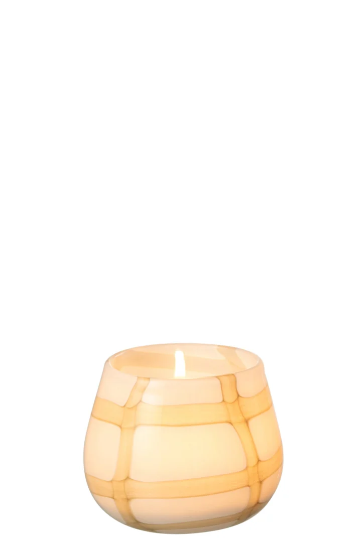 Woonaccessoire Greimmak glas groen, compact rond object met verfijnde glans en warme kleuraccenten