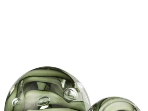 Hikena glazen presse-papier bruin met ronde vorm en decoratieve, compacte uitstraling