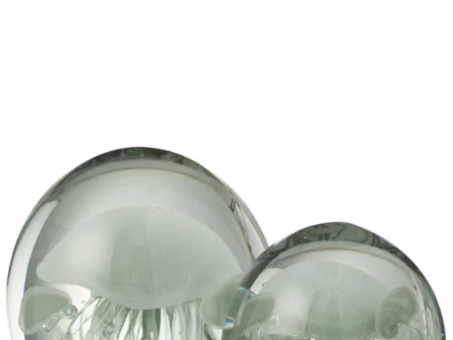 Woonaccessoire Barnoro glas groen, decoratief object met transparante glans en organische vorm
