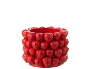 Bloempot Flaulte Keramiek Rood H18,5 cm