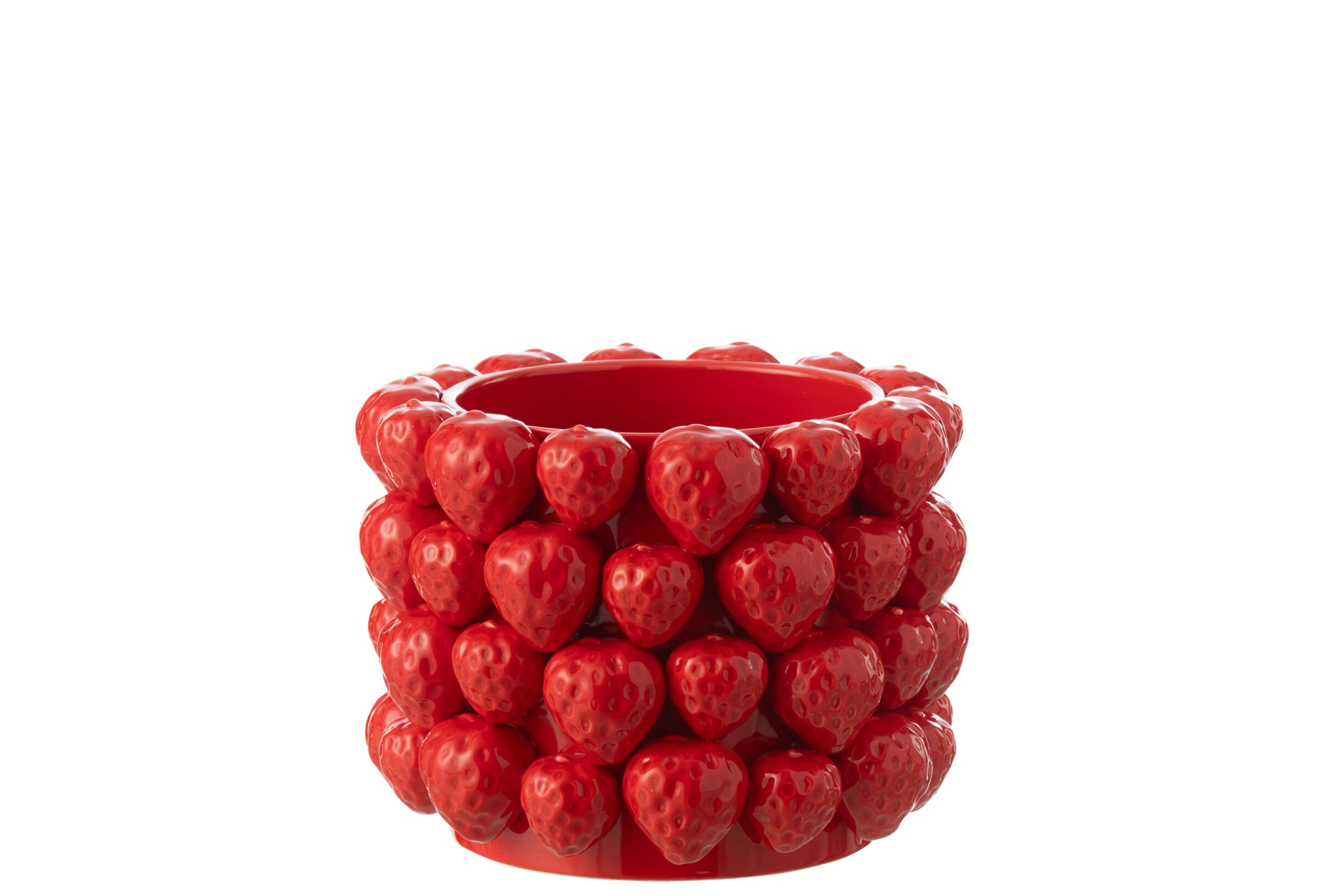 Bloempot Flaulte Keramiek Rood H18,5 cm