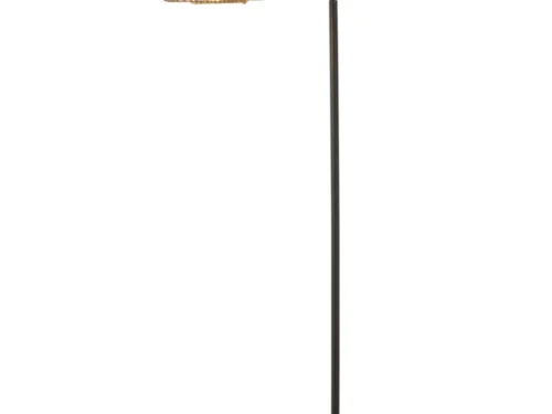 Vloerlamp Pommano groen 168 cm met metalen frame, papieren kap en ronde voet