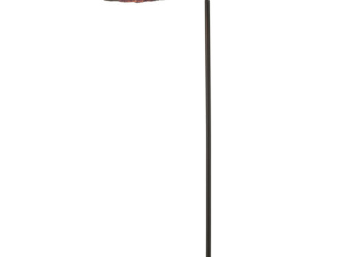 Vloerlamp Slaurmos Paars H168 cm met metalen frame en geweven papieren kap, slank design en warme lichtsfeer
