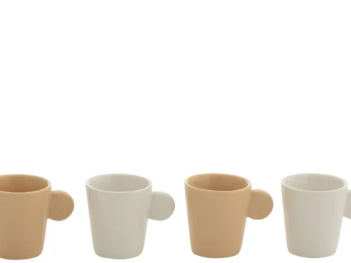 Opbergdoos Priekano Keramiek Beige, compact en sfeervol met ronde vorm en gladde afwerking