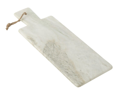 Kaasplank Zoria Marmer 48 cm met witte aders en touwlus, luxe serveerplank in groot formaat