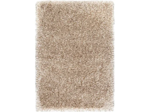 Vloerkleed Mientona 340x240 cm in kleur 102, hoogpolig en zacht in warme beige tint