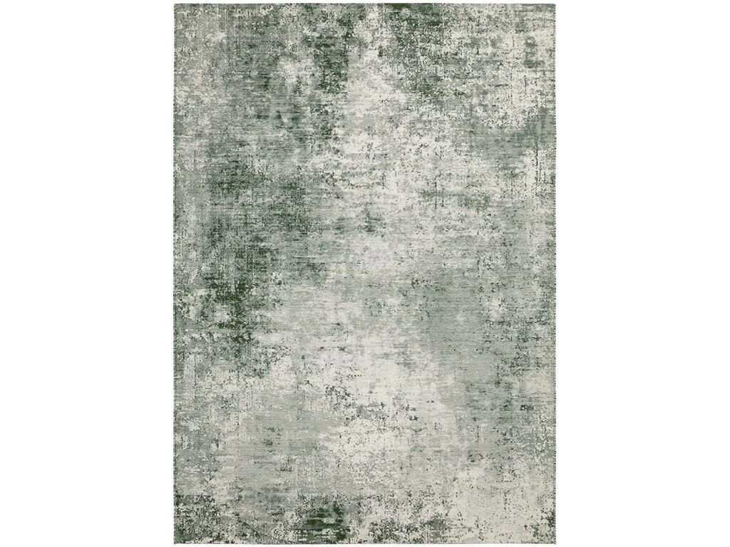 Vloerkleed Stannel 240x170 cm, vlakgeweven wol in rustige grijs-groene tint met abstract patroon
