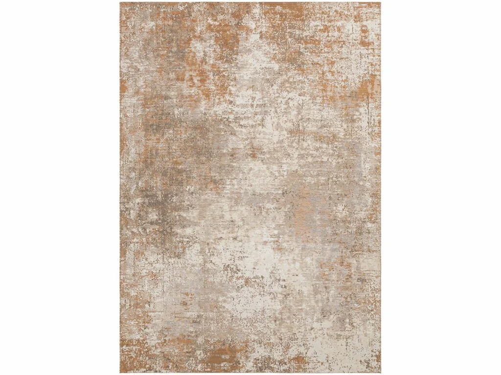Vloerkleed Norio 350x250 cm, vlakgeweven wol in rustige beige-bruine tinten