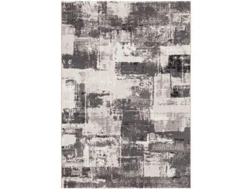 Hoommello vloerkleed 290 x 200 cm met abstract grijs-wit patchworkdessin en modern design
