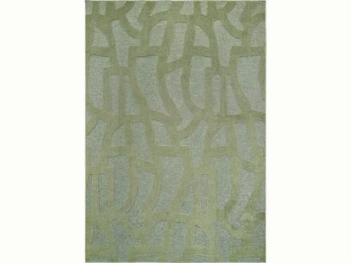 Vloerkleed Keinu 230x160 cm, groen met abstract patroon en fijne structuur
