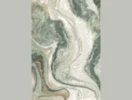 Vloerkleed Klondino 200x200 cm in groen-beige marmerdessin, vol geweven met 11 mm poolhoogte