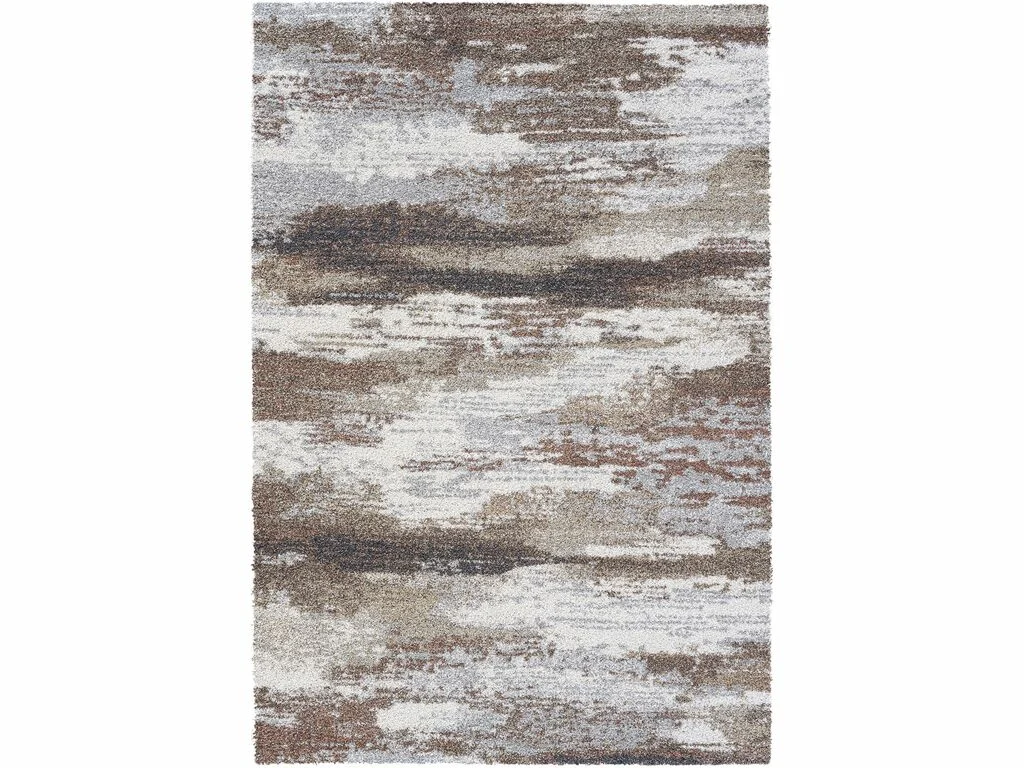 Vloerkleed Klaros 230x160 cm met abstract strepenpatroon in beige, bruin en grijs, zachte poolhoogte 25 mm