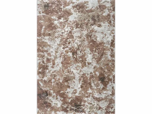 Vloerkleed Raammil 230x160 cm in kleur 6280, met abstract bruin-wit patroon en volle 11 mm pool
