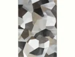 Vloerkleed Dauskine met geometrisch patroon in grijs, wit en taupe, moderne volle uitstraling