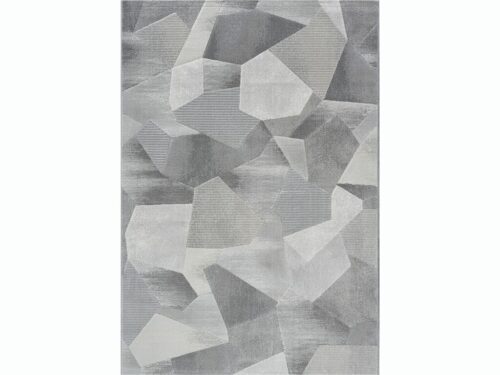 Vloerkleed Sielos 290x200 cm in grijs 6979 met geometrisch patchworkdessin en rijke structuur