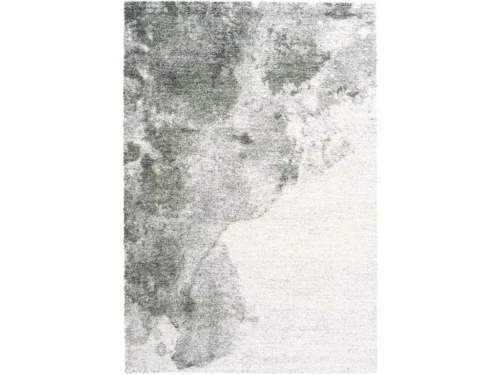 Vloerkleed Pummol 230x160 cm in kleur 6747, zacht hoogpolig tapijt met abstract grijs-wit patroon