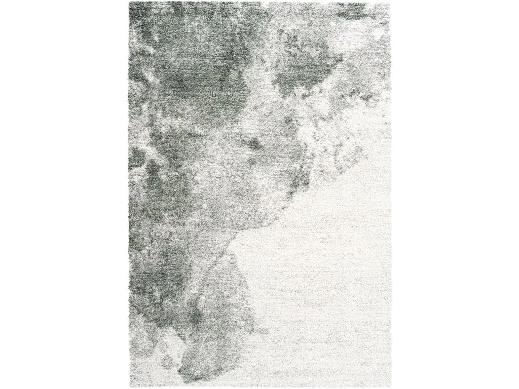 Vloerkleed Pummol 230x160 cm in kleur 6747, zacht hoogpolig tapijt met abstract grijs-wit patroon