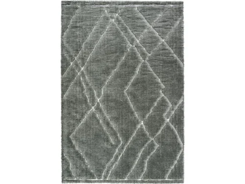Vloerkleed Poorren 230x160 cm, grijs, hoogpolig 25 mm met geometrisch reliëf en volle structuur
