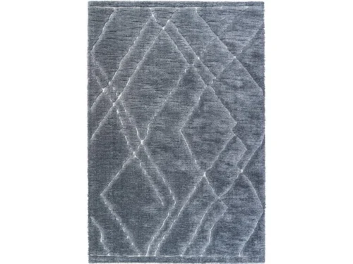 Vloerkleed Prety 230x160 cm, grijs met geometrisch patroon en zachte 25 mm pool