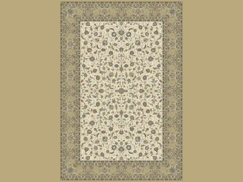 Vloerkleed Greetoro 230x160 cm, klassiek bloemenmotief in beige met rustige, volle uitstraling en zachte pool van 11 mm