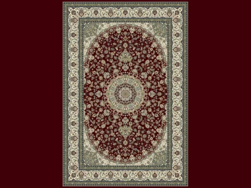 Vloerkleed Breirnak 195x133 cm in bordeaux met klassiek patroon en rijke afwerking