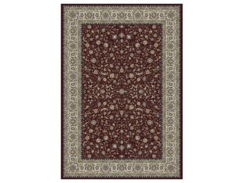 Vloerkleed Dausane 230x160 cm met bordeaux bloemenpatroon en sierlijke rand