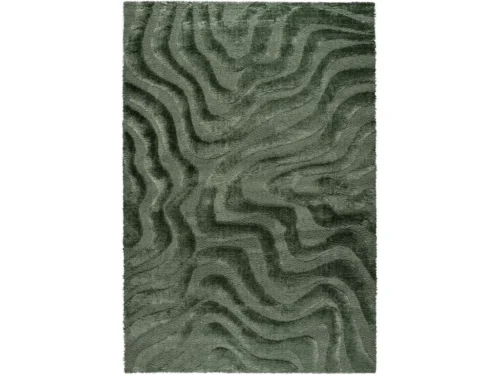 Vloerkleed Skoornang 230x160 cm in groen 4374 met zachte, volle pool en organisch golvend patroon