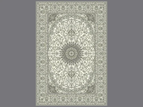 Vloerkleed Launsesta 290x200 cm in rustgevende kleur 6656, met klassiek medaillonpatroon en sierlijke rand