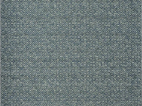 Vloerkleed Ceeni 290x200 cm, blauw 5029, vlakgeweven outdoor vloerkleed van polypropyleen met strak ruitpatroon