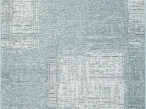 Vloerkleed Vinte 290x200 cm, lichtblauw buitenkarpet met strak patroon en lage poolhoogte 3 mm