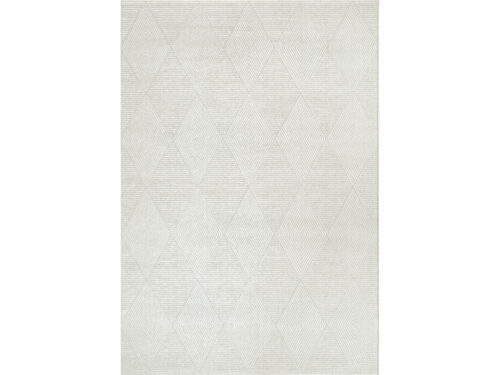 Vloerkleed Saaler 230x160 cm in lichtgrijs met geometrisch ruitpatroon en zachte 9 mm pool