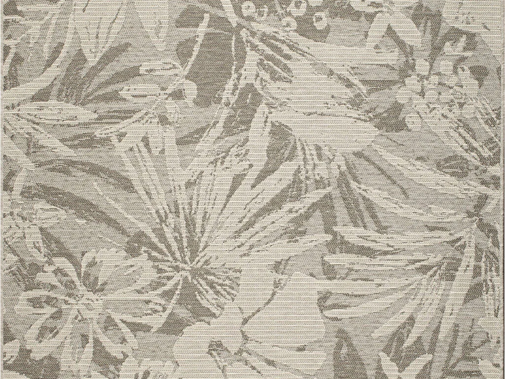 Vloerkleed Staltond 230x160 cm in kleur 3019, met rustig bladmotief en strakke 3 mm poolhoogte voor buiten