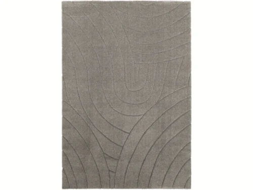 Vloerkleed Tummi 290 x 200 cm in taupe met 14 mm pool en subtiel organisch patroon