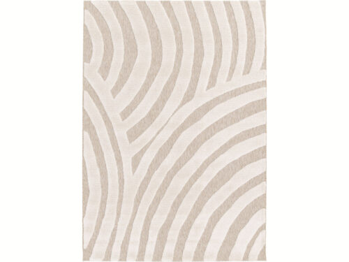Vloerkleed Griermo 230x160 cm in rustige beige tint met organisch golvend patroon en zachte 11 mm pool