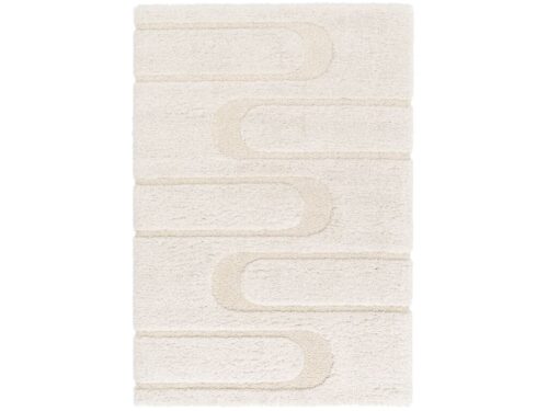 Vloerkleed Mielino 230x160 cm in crème met abstract reliëf en zachte, rustige uitstraling