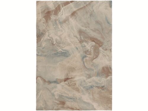 Vloerkleed Nirdek 290x200 cm in rustige beige tinten met abstract marmerpatroon