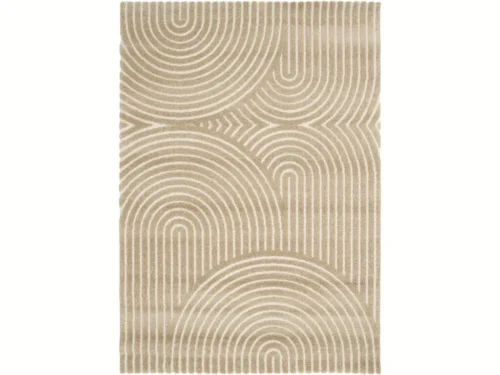 Vloerkleed Cessonte 230x160 cm in kleur 861, met rustig beige patroon en ronde lijnen