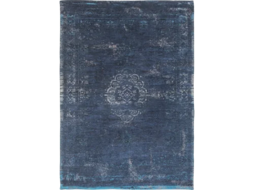 Vloerkleed Tansello 240x170 cm in blauw, vlakgeweven met subtiel vintage patroon en rustige uitstraling