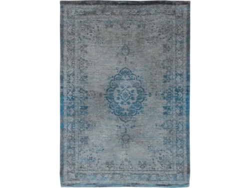 Vloerkleed Tusson 240x170 cm in grijsblauw, vlakgeweven met klassiek patroon en rustige uitstraling
