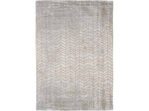 Vloerkleed Brestond 240x170 cm met vlakgeweven chevronpatroon in zacht beige en grijs