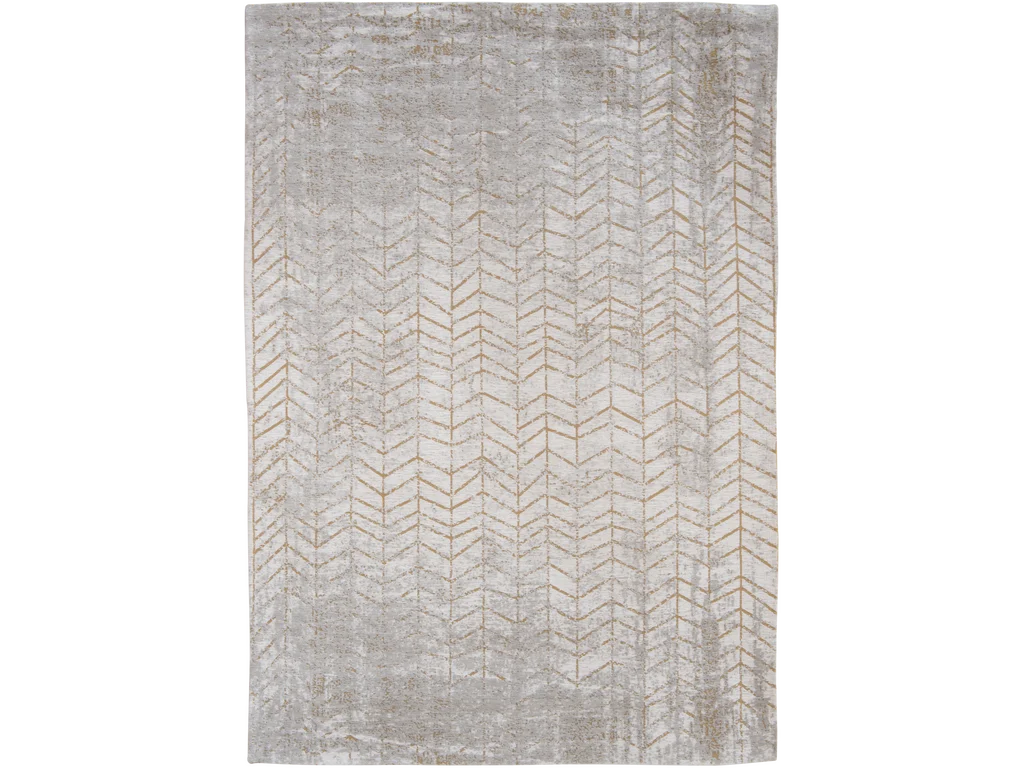 Vloerkleed Brestond 240x170 cm met vlakgeweven chevronpatroon in zacht beige en grijs