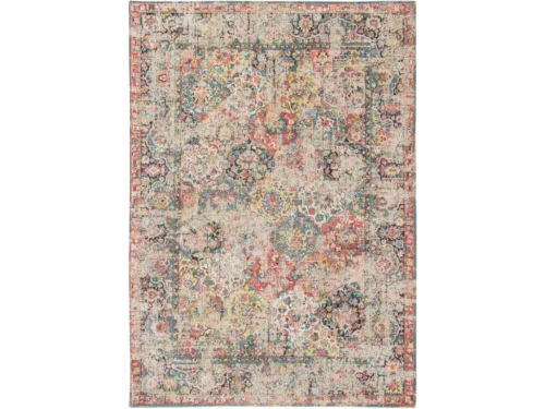 Vloerkleed Klaurdaro 280x200 cm met kleurrijk vintage patroon en vlakgeweven structuur