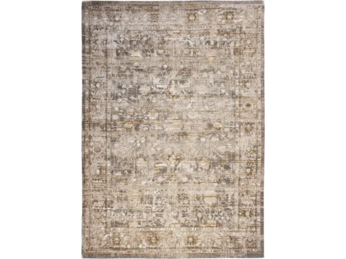 Vloerkleed Leek 280x200 cm, vlakgeweven in rustige grijs-beige tinten met modern verweerd patroon