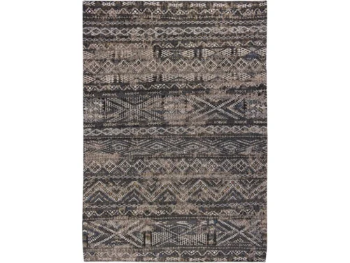 Woonaccessoire Raamea polyester met vlakgeweven geometrisch patroon in bruin, grijs en beige