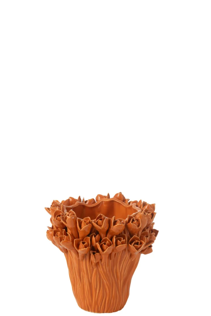 Vaas Heltang Steen Oranje H19 cm - Afbeelding 2