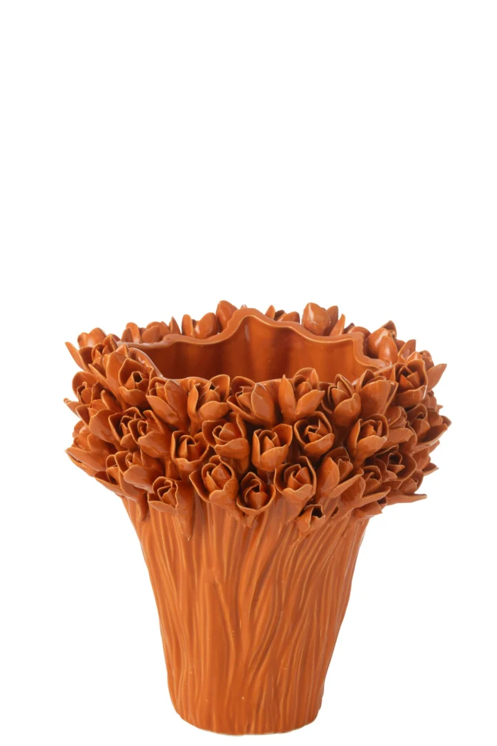 Vaas Vontino Steen Oranje H29 cm - Afbeelding 2
