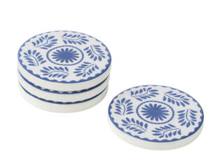 Onderzetter Madone Mangohout Blauw - Set van 4