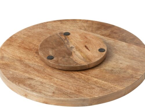 Dienblad Treestora mangohout met ronde vorm en natuurlijke houtnerf, decoratief woonaccessoire