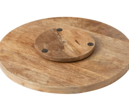 Dienblad Treestora mangohout met ronde vorm en natuurlijke houtnerf, decoratief woonaccessoire